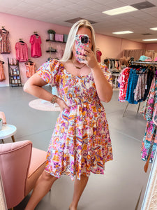 Boho Smocked Mini Dress (S-XL)