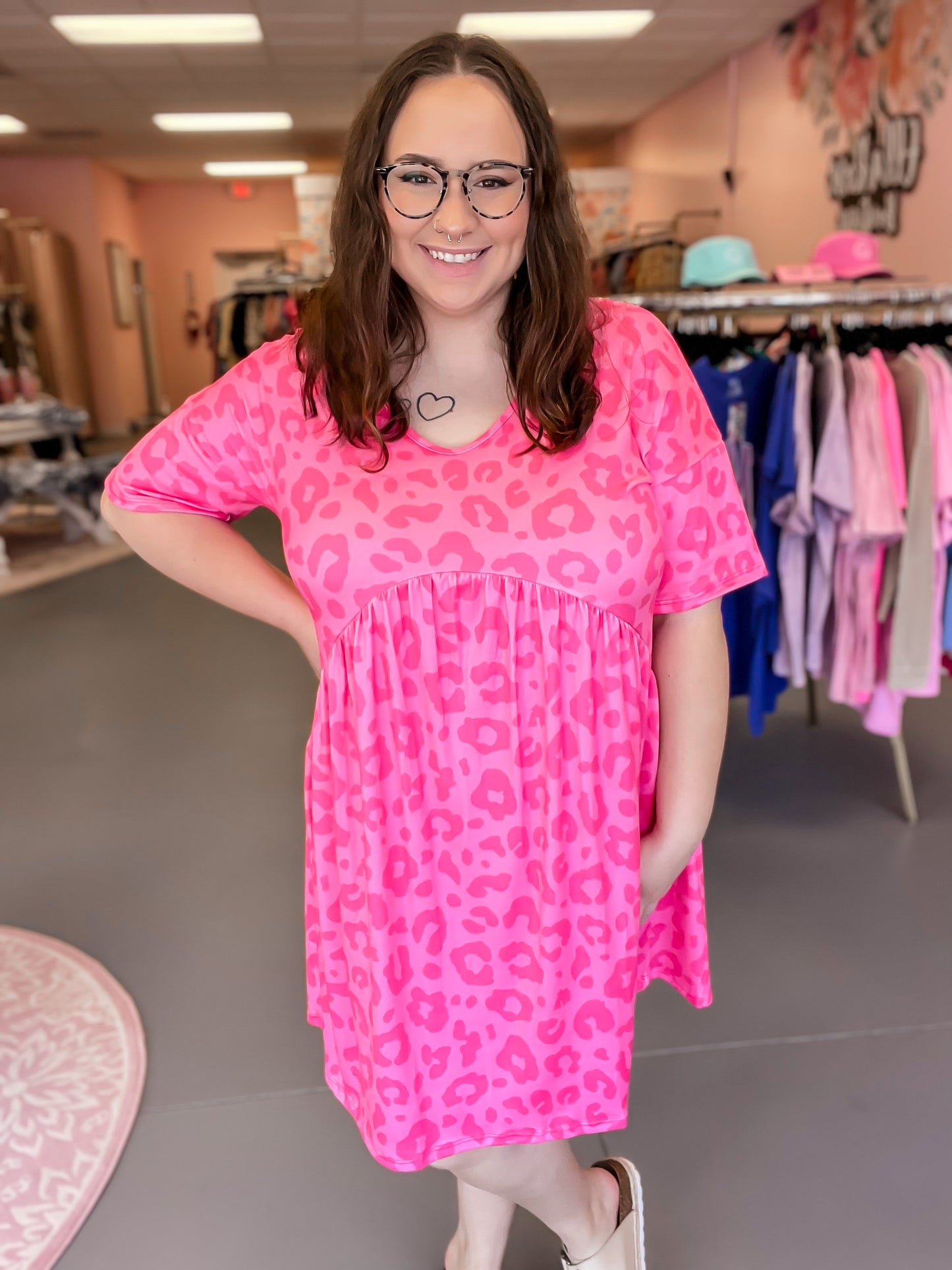 Hot Pink Leopard Dress (S-XL)