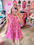 Hot Pink Leopard Dress