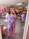 Pink Flower Jumpsuit