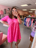 Hot Pink Leopard Dress (S-XL)