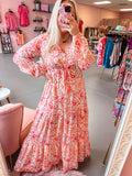 Orange Paisley Maxi Dress (S-XL)