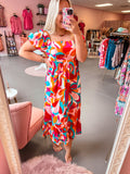 Red Square Neck Midi (S-XL)