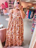 Yellow Floral Midi Dress (s-xl)
