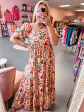 Yellow Floral Midi Dress (s-xl)