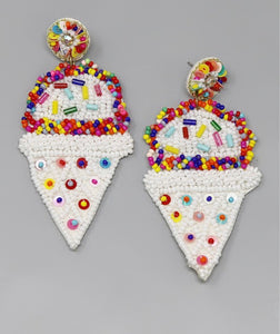 Multi Ice Cream Cone Earrings