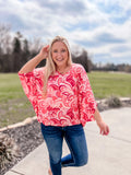 Coral Poncho Top
