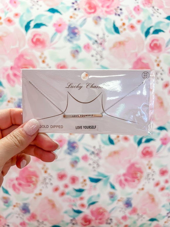 Love Yourself Bar Necklace
