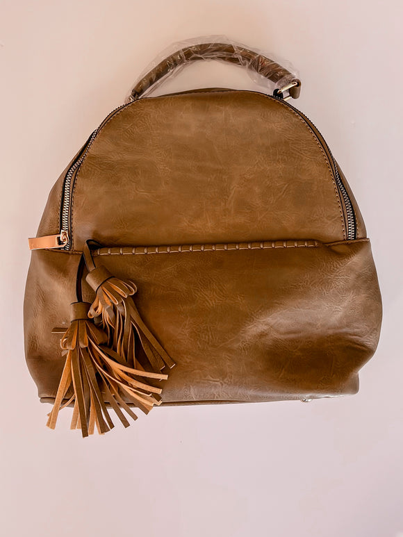 Fringe Leather Backpack