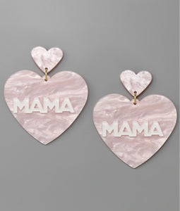 Peach Mama Heart Earrings