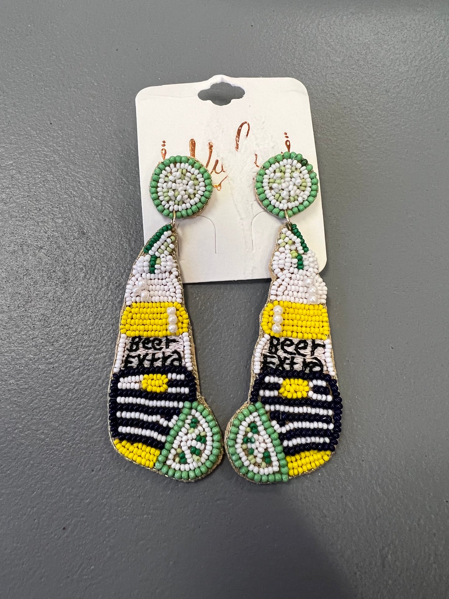 Beaded Beer Bottle Earrings